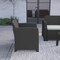 Merrick Lane Malmok Outdoor Furniture Resin Chair Faux Rattan Wicker Pattern Patio Chair With All-Weather Cushion
